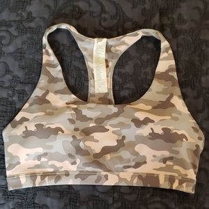 Fabletics Pink/Gray Camo Sports Bra
